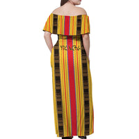 Eritrea Traditional Saho Off Shoulder Maxi Dress Mix Tilet Pattern