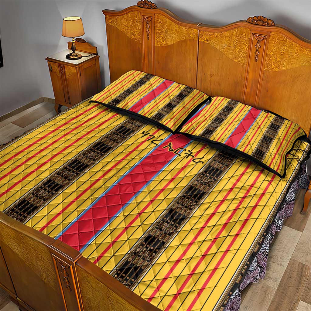Eritrea Traditional Saho Quilt Bed Set Mix Tilet Pattern