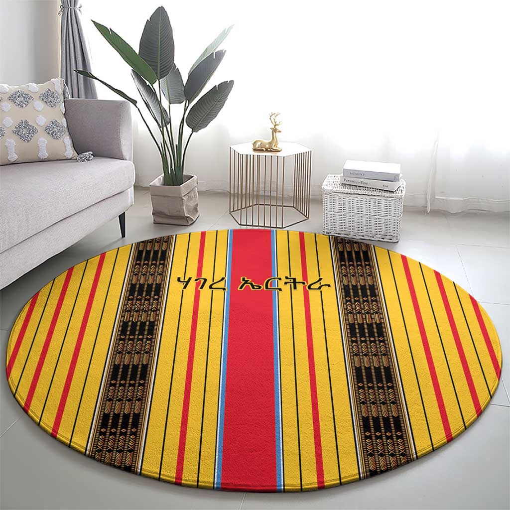 Eritrea Traditional Saho Round Carpet Mix Tilet Pattern