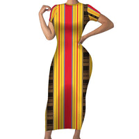 Eritrea Traditional Saho Short Sleeve Bodycon Dress Mix Tilet Pattern