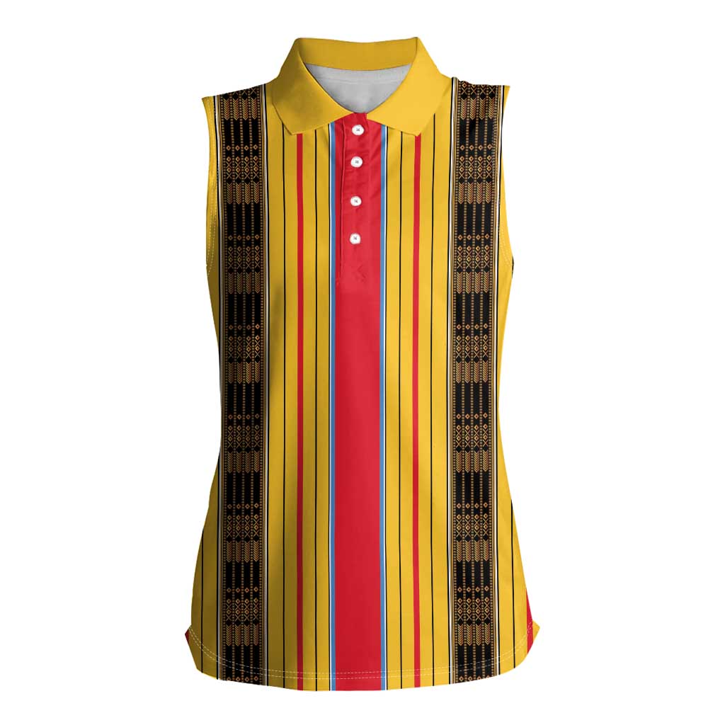 Eritrea Traditional Saho Women Sleeveless Polo Shirt Mix Tilet Pattern