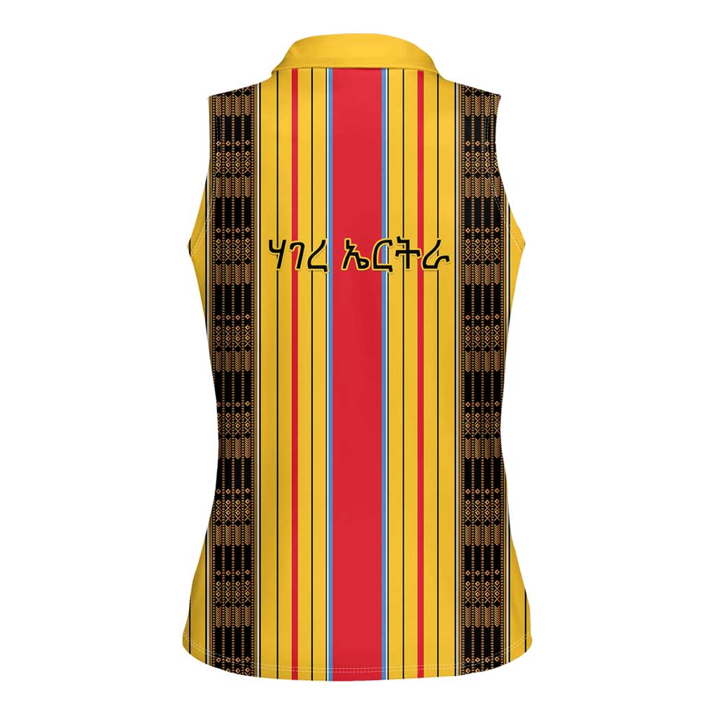 Eritrea Traditional Saho Women Sleeveless Polo Shirt Mix Tilet Pattern