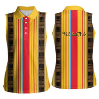 Eritrea Traditional Saho Women Sleeveless Polo Shirt Mix Tilet Pattern