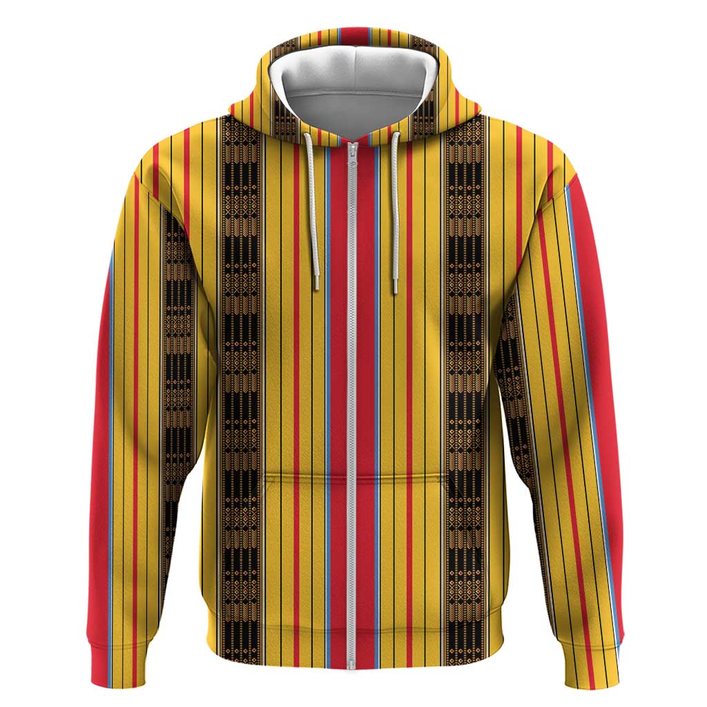Eritrea Traditional Saho Zip Hoodie Mix Tilet Pattern
