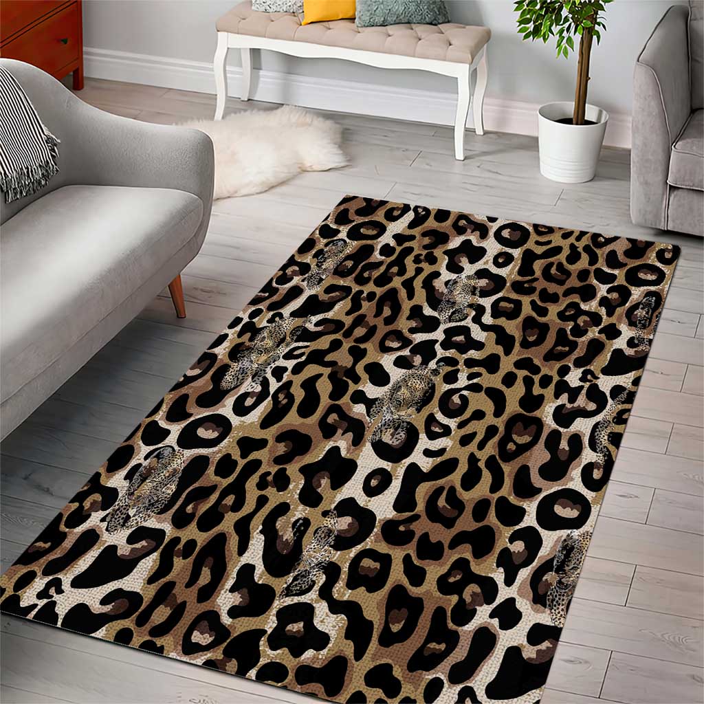 African Leopard Skin Pattern Area Rug