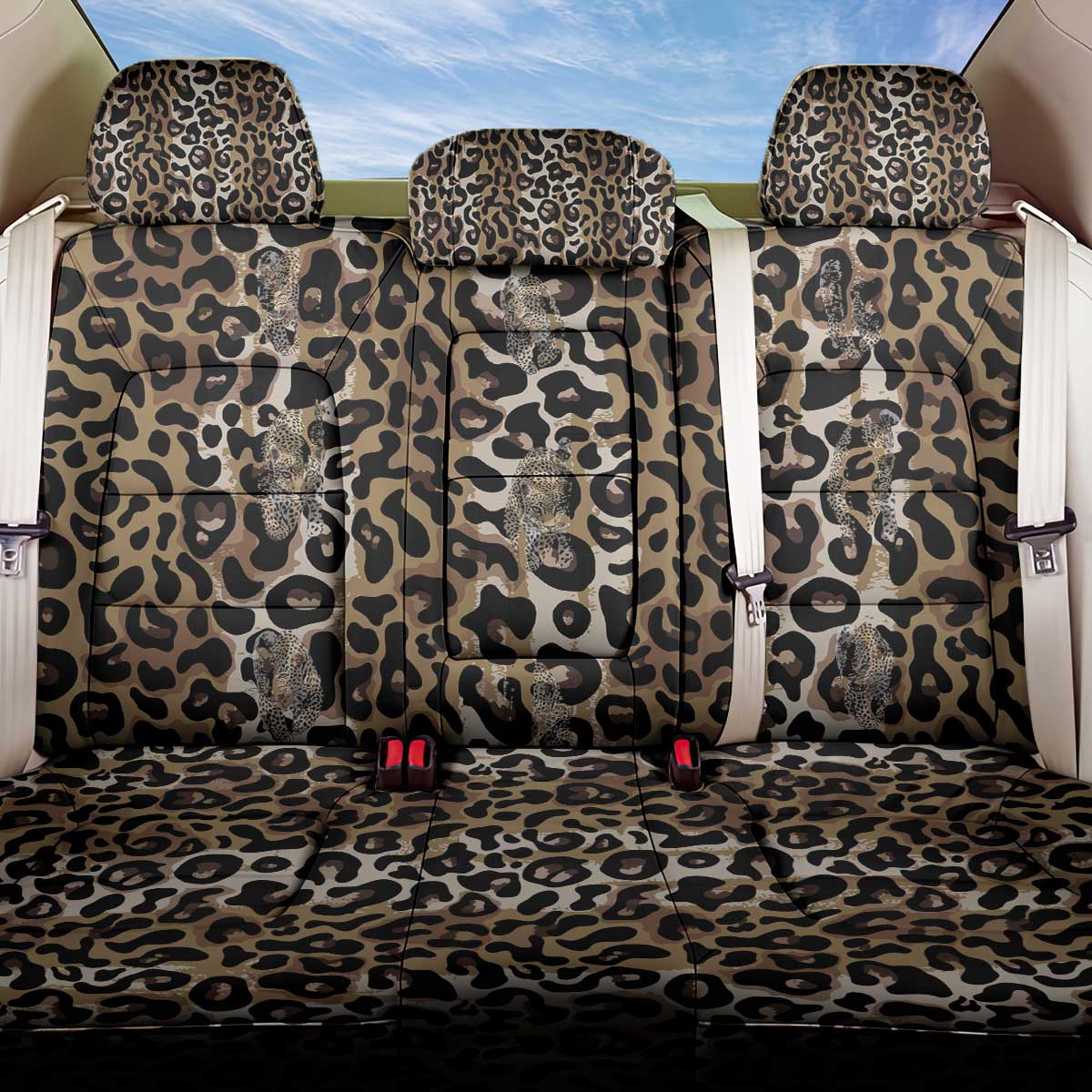 African Leopard Skin Pattern Back Car Seat Cover