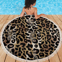 African Leopard Skin Pattern Beach Blanket