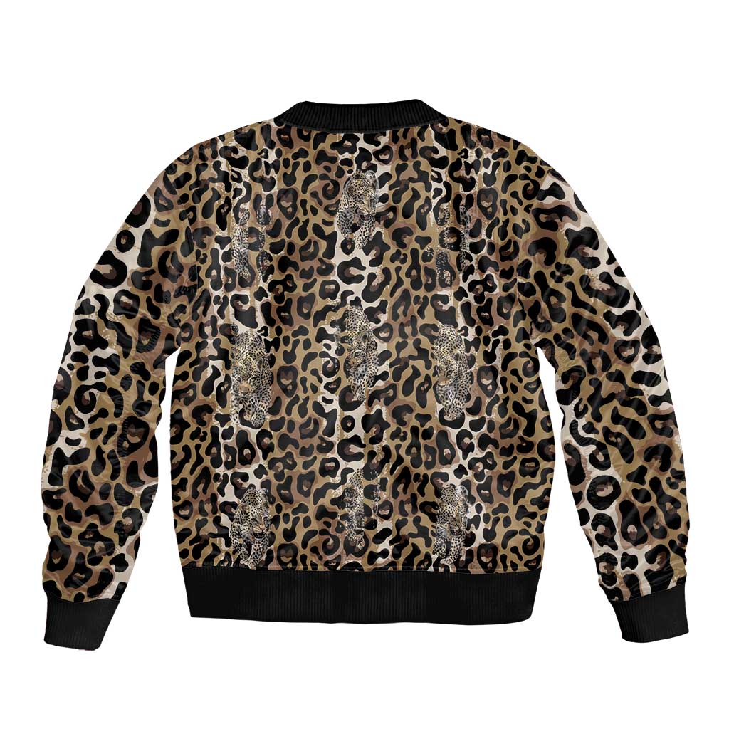 African Leopard Skin Pattern Bomber Jacket