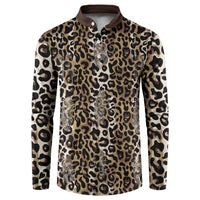 African Leopard Skin Pattern Button Sweatshirt