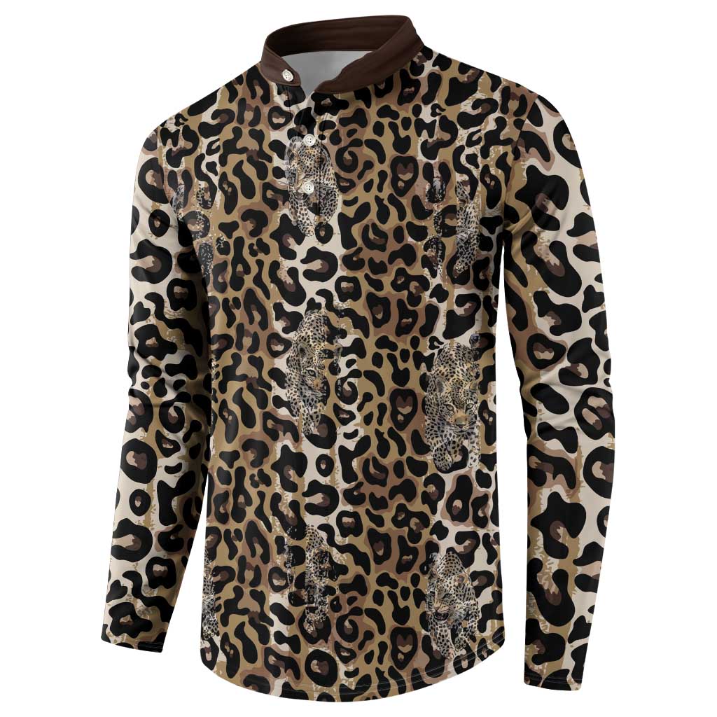African Leopard Skin Pattern Button Sweatshirt