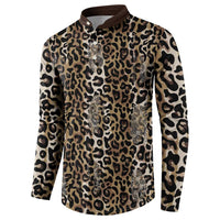 African Leopard Skin Pattern Button Sweatshirt