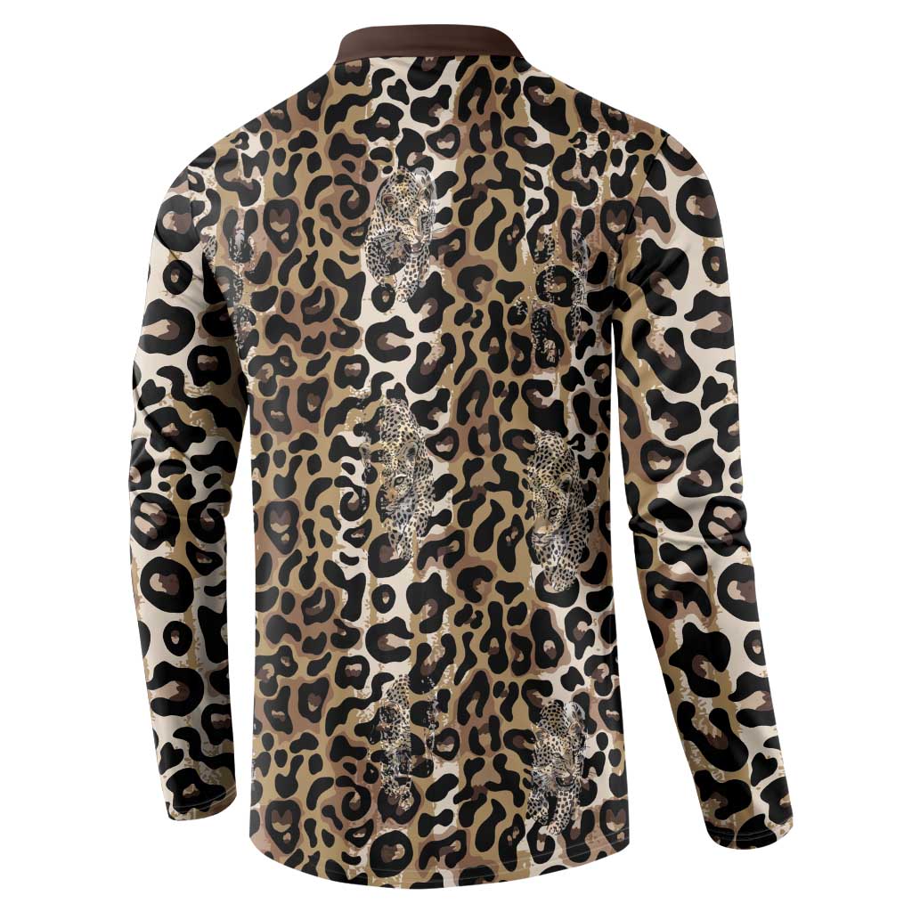 African Leopard Skin Pattern Button Sweatshirt