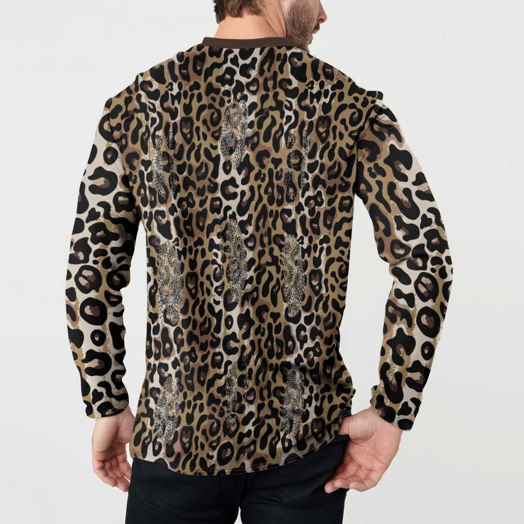 African Leopard Skin Pattern Button Sweatshirt
