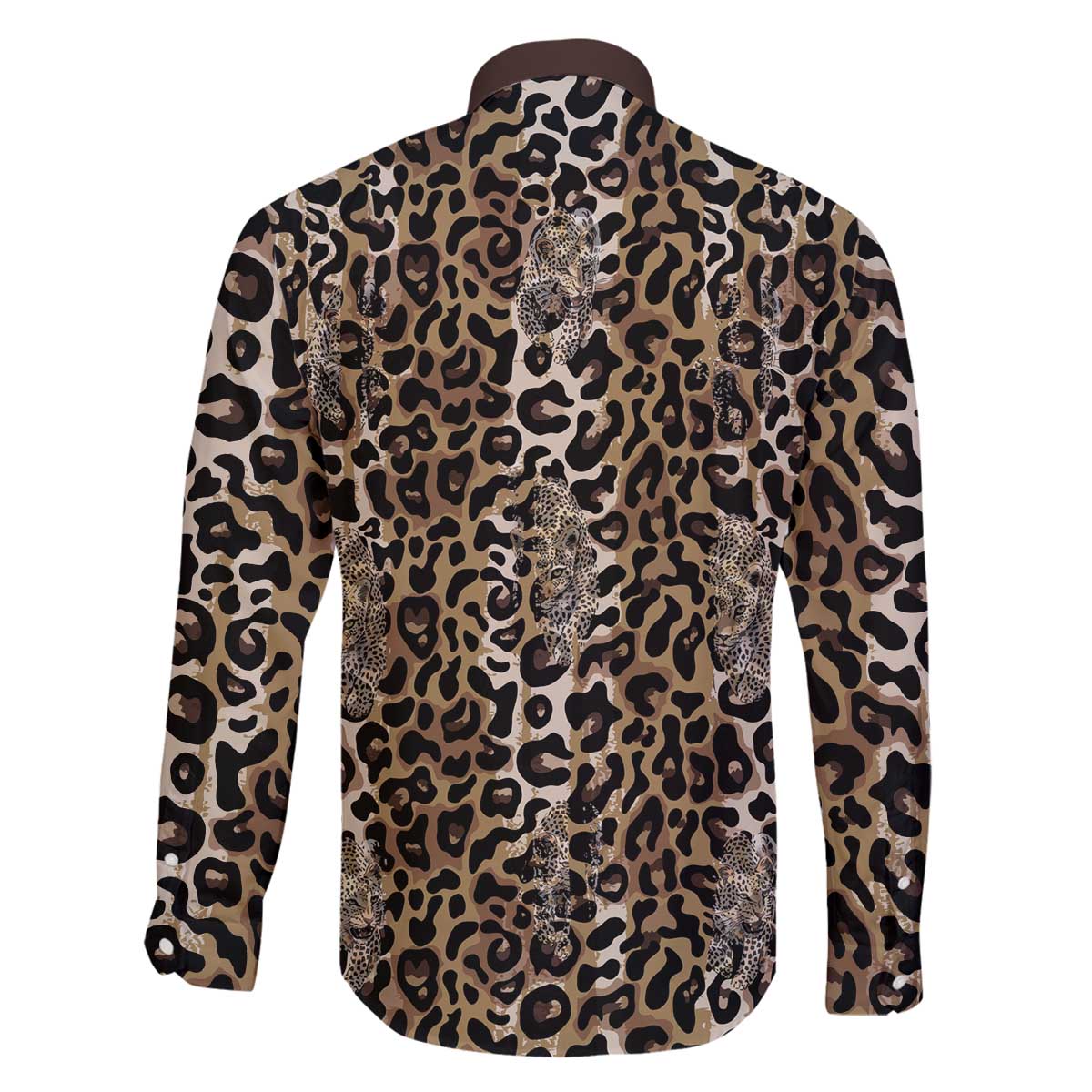 African Leopard Skin Pattern Family Matching Off The Shoulder Long Sleeve Dress and Hawaiian Shirt