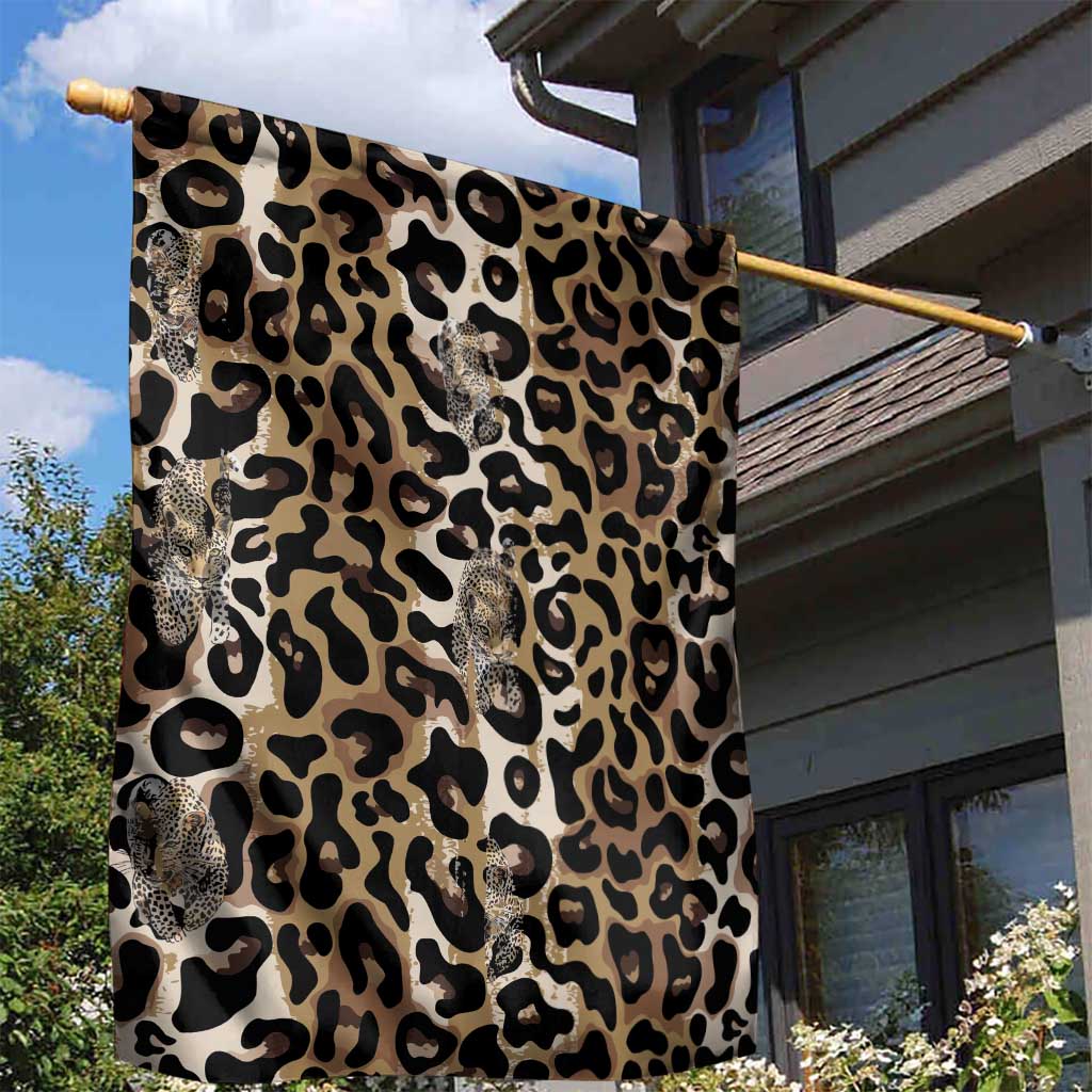 African Leopard Skin Pattern Garden Flag