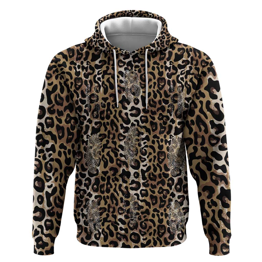 African Leopard Skin Pattern Hoodie