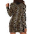 African Leopard Skin Pattern Hoodie Dress