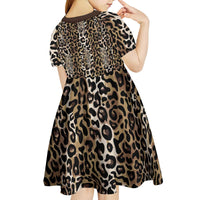 African Leopard Skin Pattern Kid Short Sleeve Dress