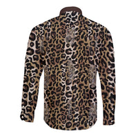 African Leopard Skin Pattern Long Sleeve Button Shirt