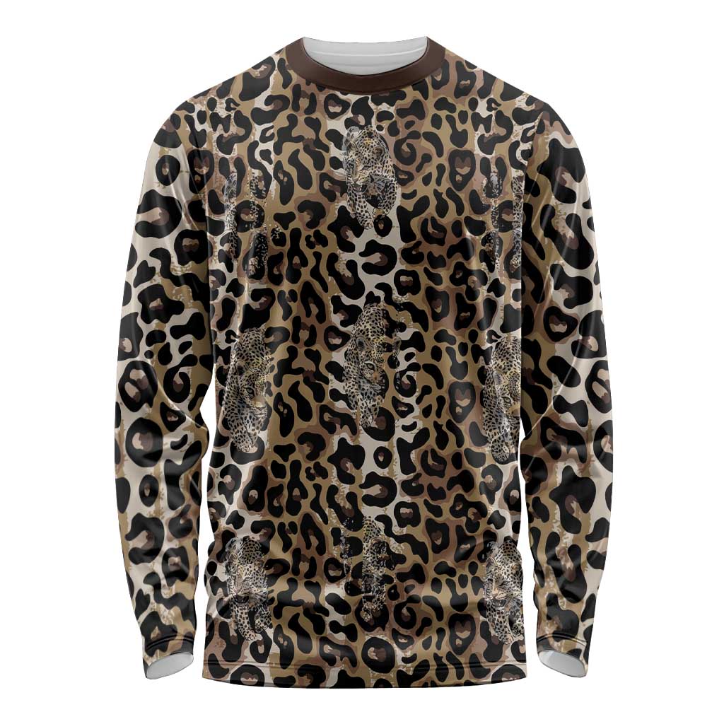 African Leopard Skin Pattern Long Sleeve Shirt