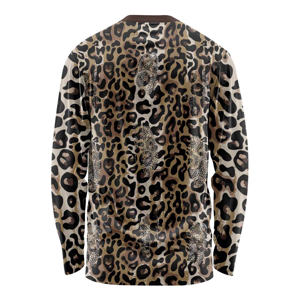 African Leopard Skin Pattern Long Sleeve Shirt