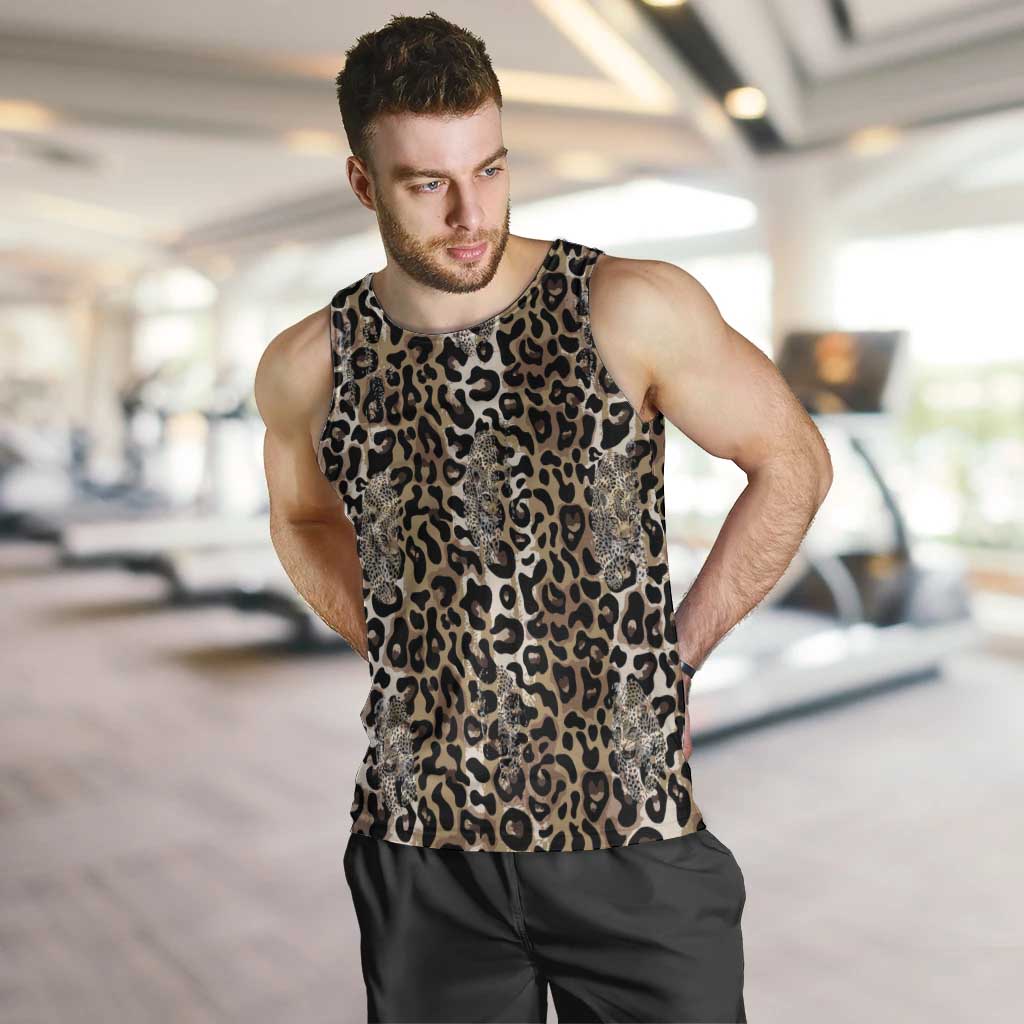 African Leopard Skin Pattern Men Tank Top