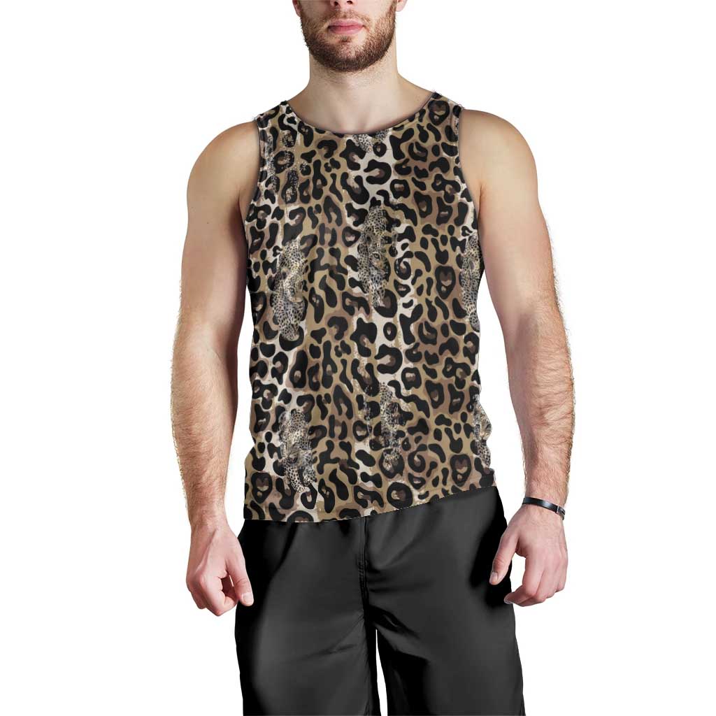 African Leopard Skin Pattern Men Tank Top