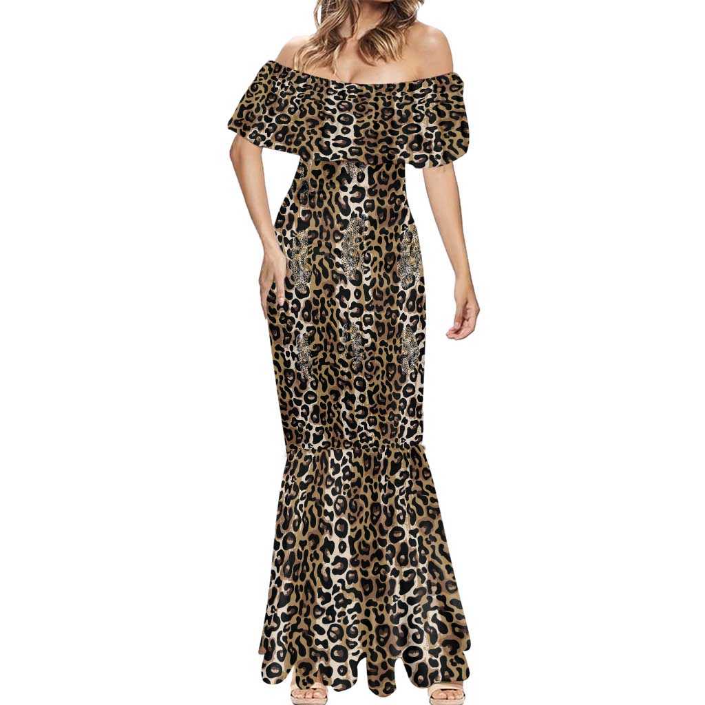 African Leopard Skin Pattern Mermaid Dress