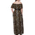 African Leopard Skin Pattern Off Shoulder Maxi Dress