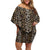 African Leopard Skin Pattern Off Shoulder Short Dress