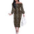 African Leopard Skin Pattern Off The Shoulder Long Sleeve Dress