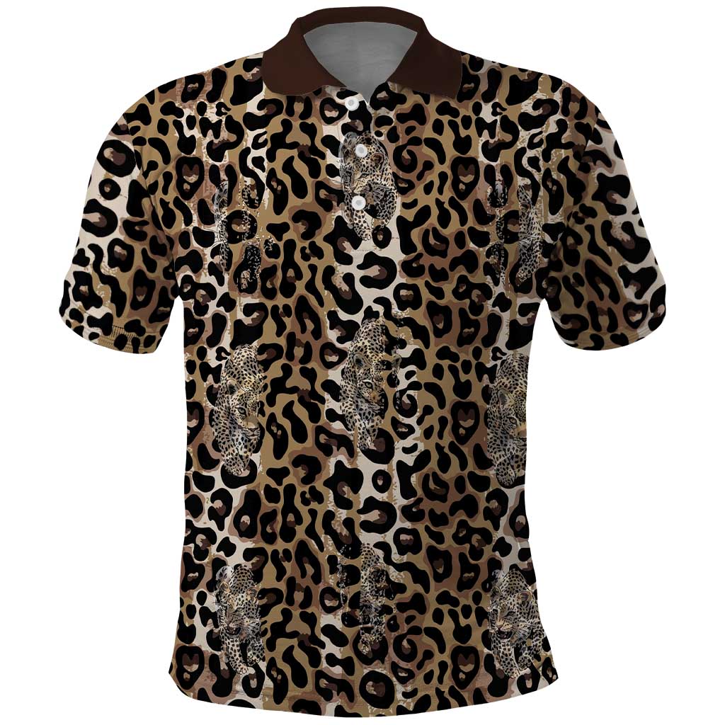 African Leopard Skin Pattern Polo Shirt