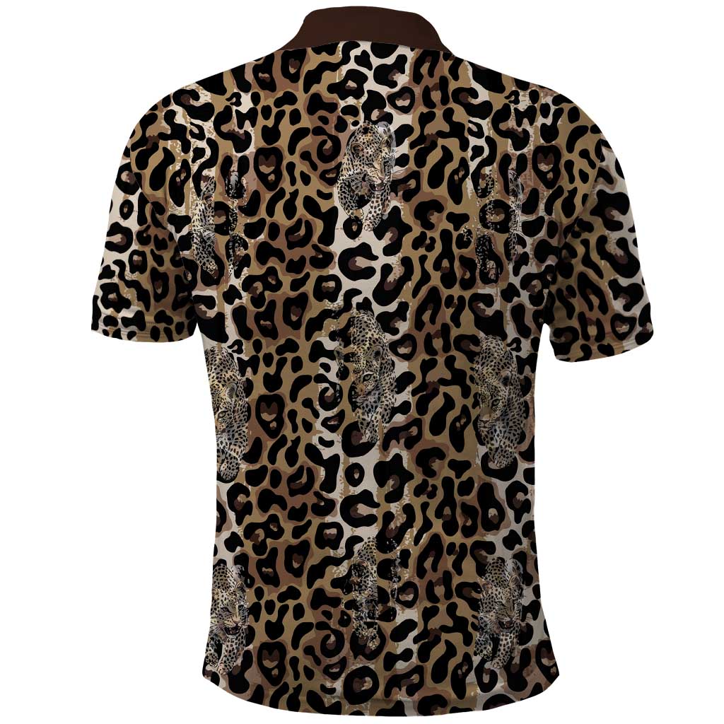 African Leopard Skin Pattern Polo Shirt