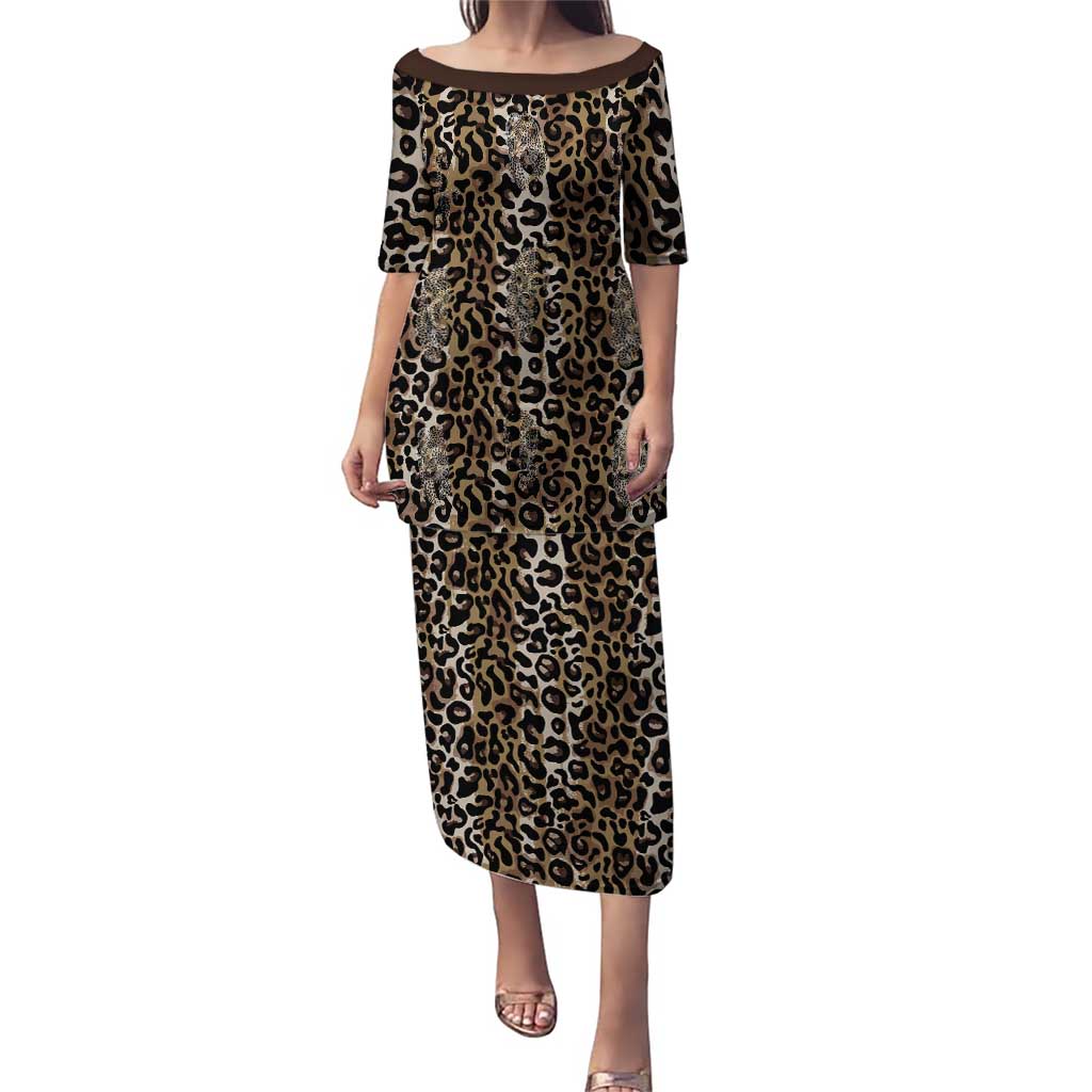 African Leopard Skin Pattern Puletasi