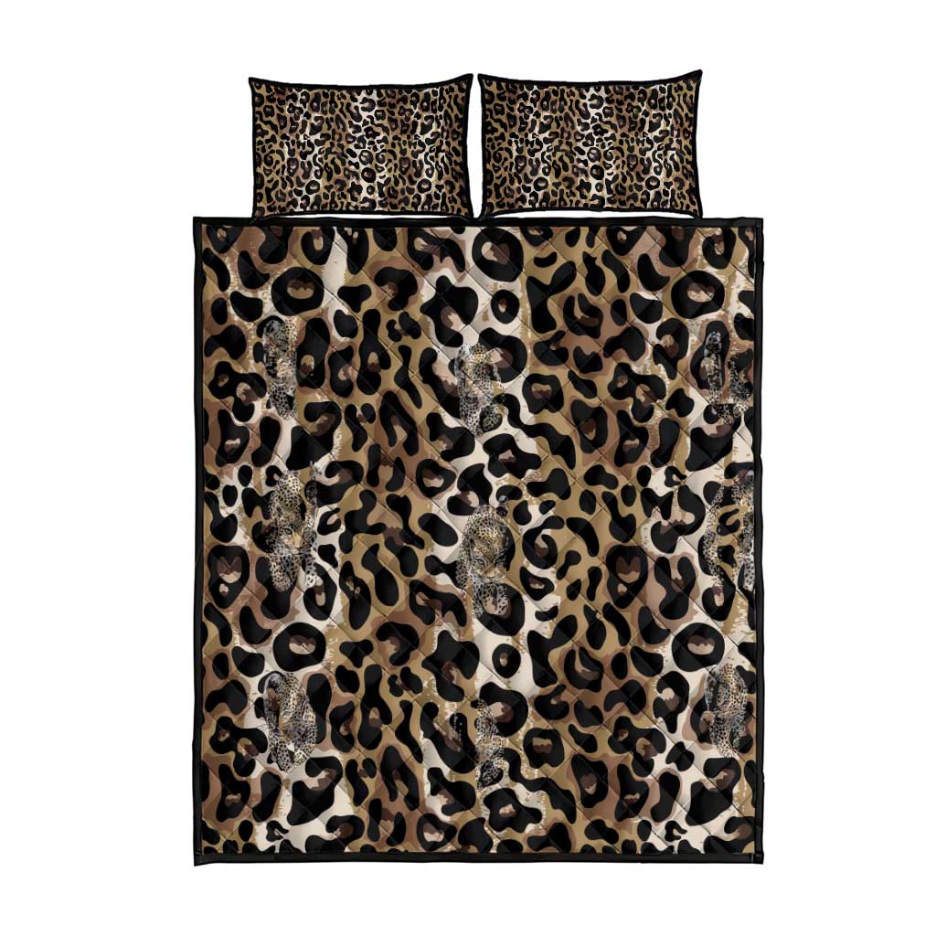 African Leopard Skin Pattern Quilt Bed Set