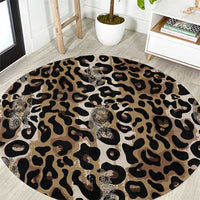 African Leopard Skin Pattern Round Carpet