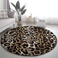 African Leopard Skin Pattern Round Carpet