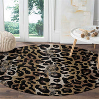African Leopard Skin Pattern Round Carpet