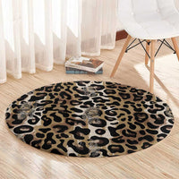 African Leopard Skin Pattern Round Carpet