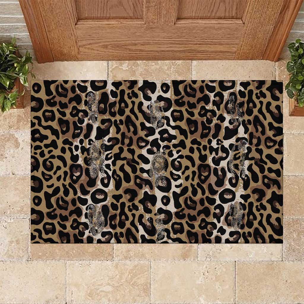 African Leopard Skin Pattern Rubber Doormat