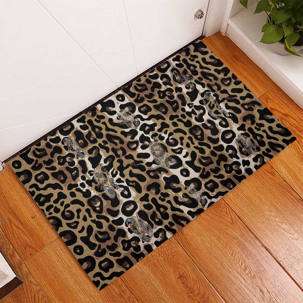 African Leopard Skin Pattern Rubber Doormat