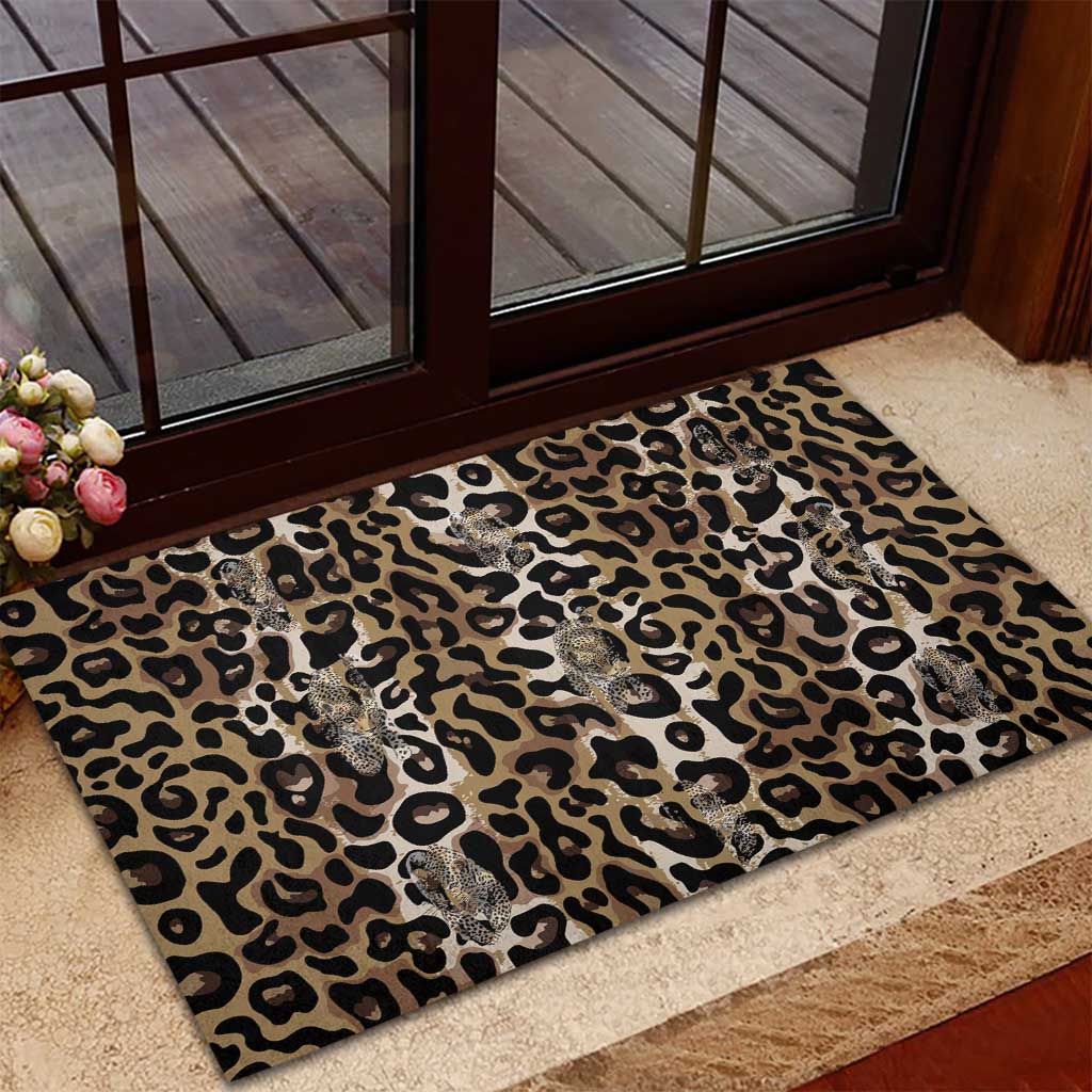 African Leopard Skin Pattern Rubber Doormat