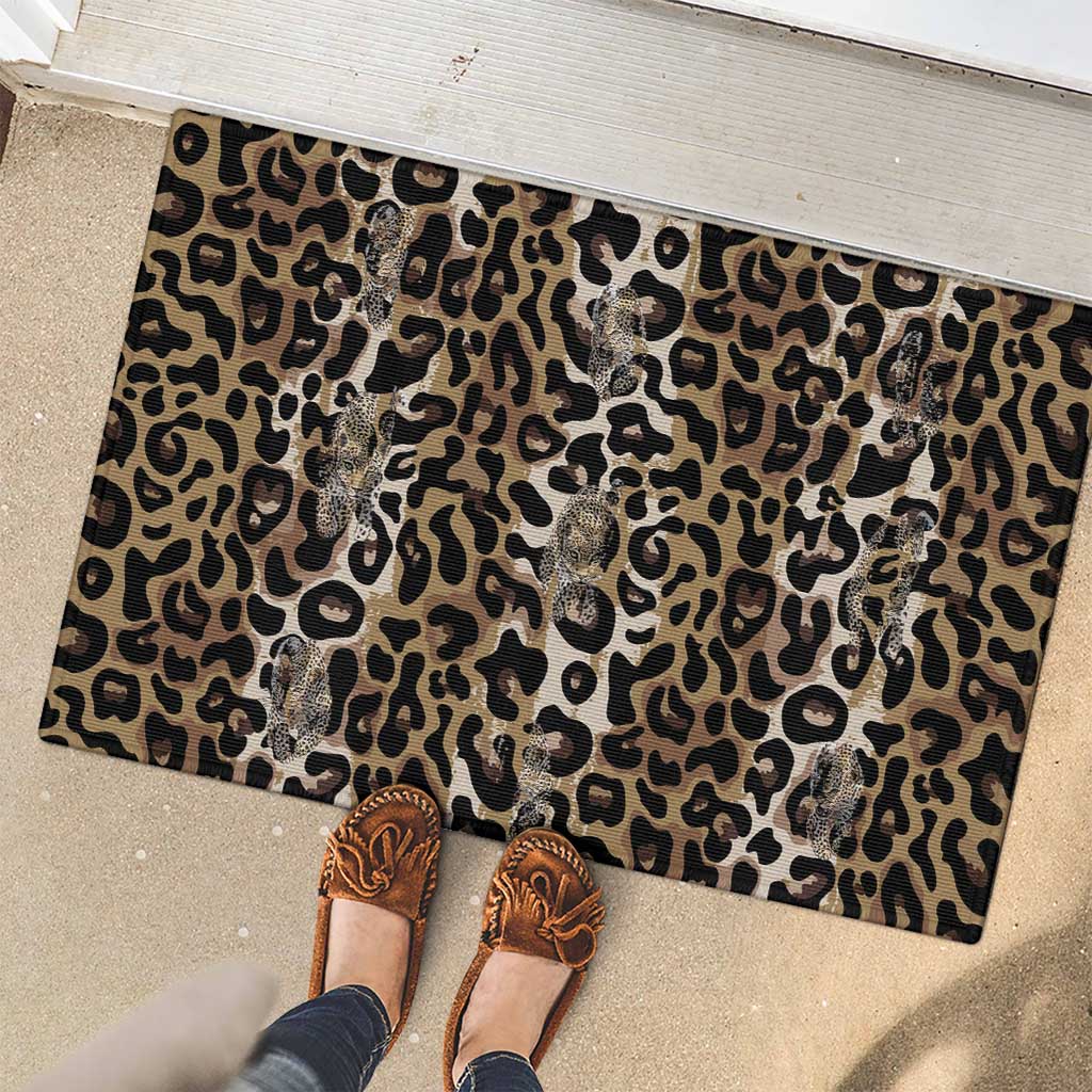 African Leopard Skin Pattern Rubber Doormat