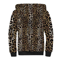 African Leopard Skin Pattern Sherpa Hoodie