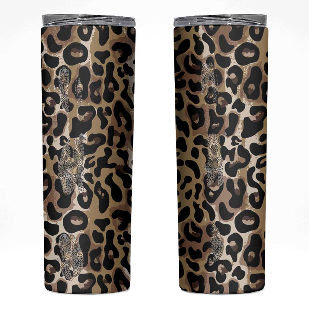 African Leopard Skin Pattern Skinny Tumbler