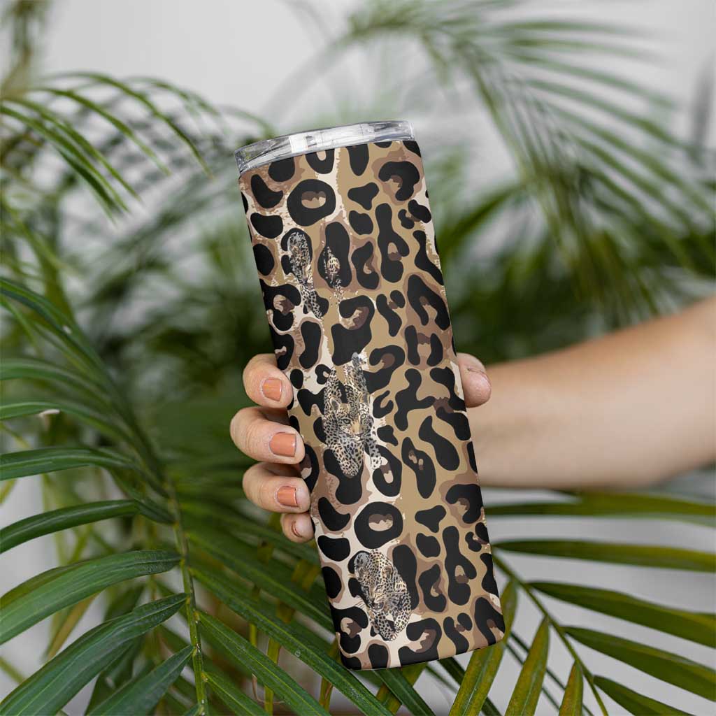 African Leopard Skin Pattern Skinny Tumbler