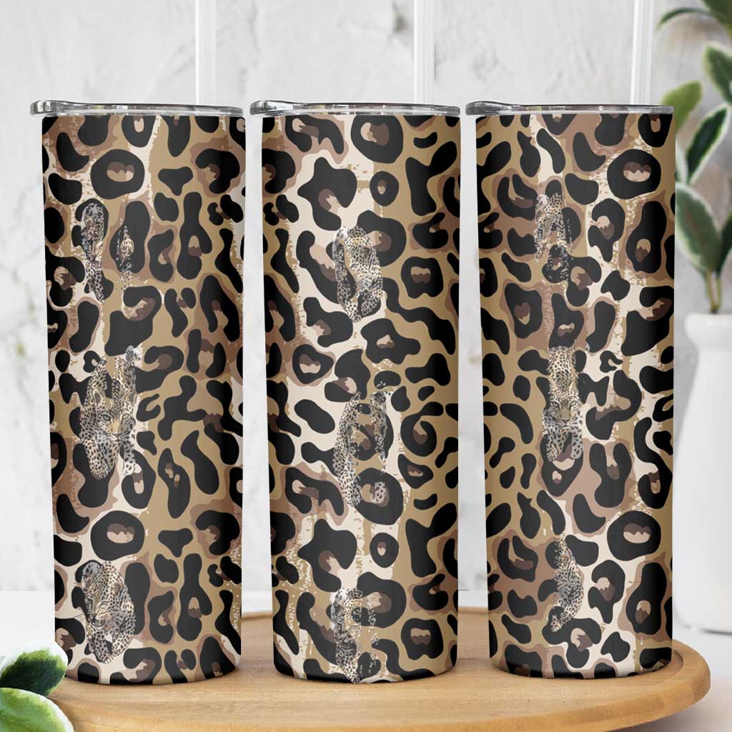 African Leopard Skin Pattern Skinny Tumbler