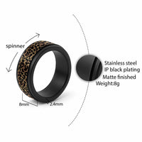 African Leopard Skin Pattern Spinner Ring - Wonder Print Shop