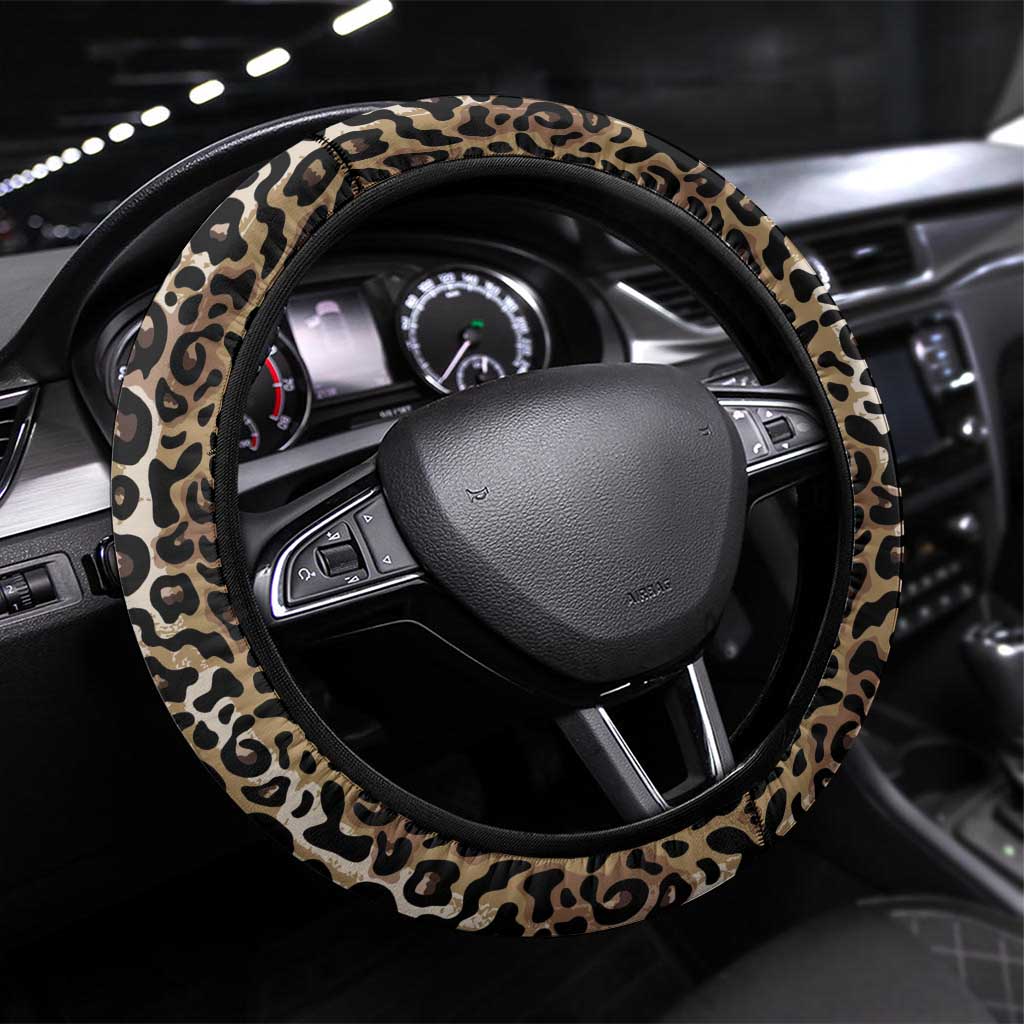 African Leopard Skin Pattern Steering Wheel Cover