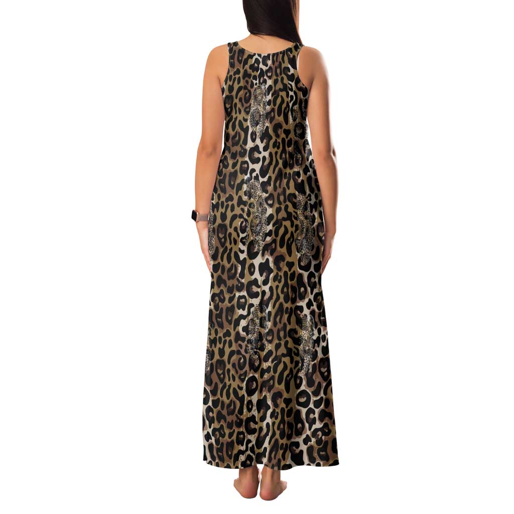 African Leopard Skin Pattern Tank Maxi Dress